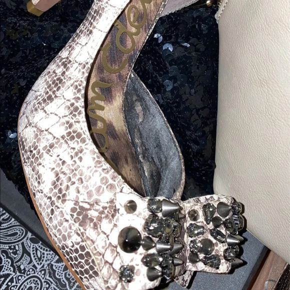 Sam Edelman studded rhinestone  bow Lorna heels 10 - Picture 9 of 13